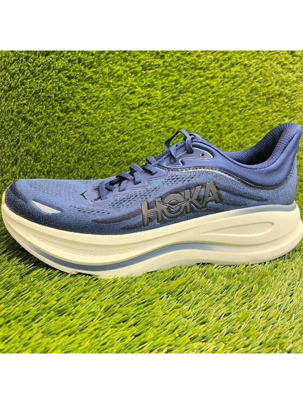 Hoka One One Bondi 9 Mens Size 13 Blue Athletic Running Walking Shoes Sneakers